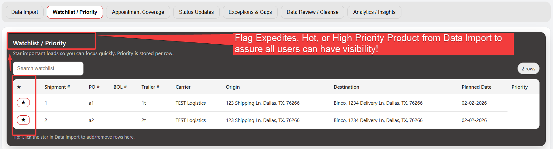 Watchlist tab screenshot